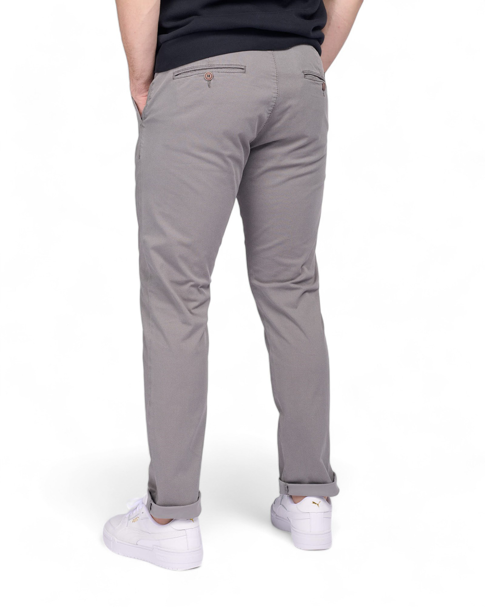 Pantalone uomo Caldo cotone tasca america gamba stretta - MARRONE