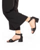 Immagine di MISS GLOBO - Sandalo nero con morsetto tacco 5cm sottopiede in VERA PELLE