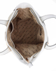 Immagine di NARDINI - Borsa shopping bianca con parte frontale intrecciata effetto paglia, laccetti laterali e tasca posteriore, tracolla removibile