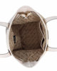 Immagine di NARDINI - Borsa shopping beige con parte frontale intrecciata effetto paglia, laccetti laterali e tasca posteriore, tracolla removibile