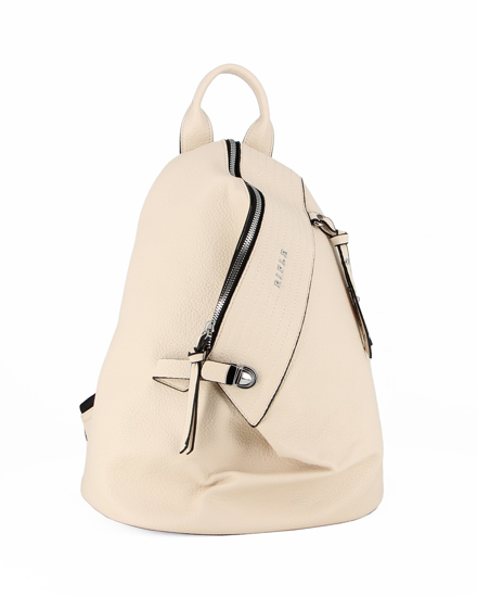 Immagine di RIFLE - Zaino beige con zip centrale e pulsante a chiusura