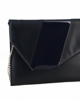 Immagine di ANNES NICOLE - Pochette blu notte con inserto in vernice sulla patta, MADE IN ITALY