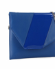 Immagine di ANNES NICOLE - Pochette blu oltremare con inserto in vernice sulla patta, MADE IN ITALY