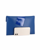 Immagine di ANNES NICOLE - Pochette blu oltremare con inserto in vernice sulla patta, MADE IN ITALY