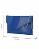 Immagine di ANNES NICOLE - Pochette blu oltremare con inserto in vernice sulla patta, MADE IN ITALY