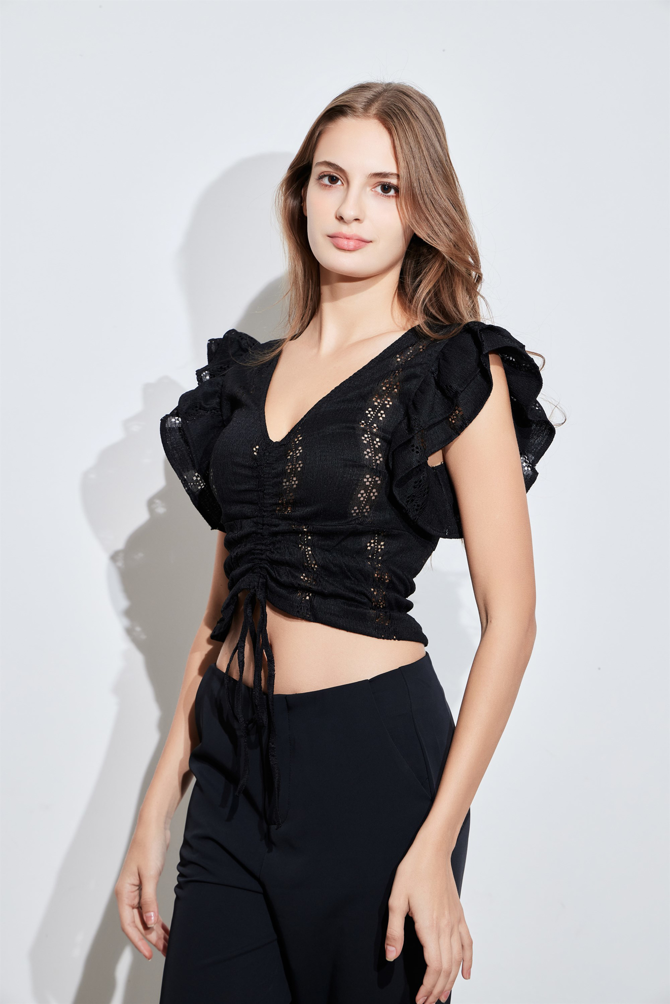 Top Mamatayoe Donna Manica 3/4 - Scollo A V Color Tostato Con