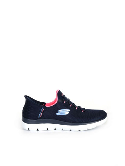 Immagine di SKECHERS - SUMMITS DIAMOND DREAM- Slip-ins blu da donna con dettali rosa e soletta in memory