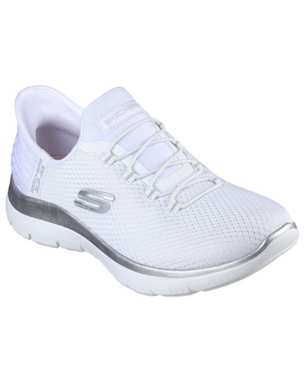 Immagine di SKECHERS - SUMMITS DIAMOND DREAM- Slip-ins bianca da donna con dettali argento e soletta in memory