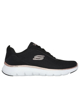 Immagine di SKECHERS - FLEX APPEAL 5.0 UPTAKE MEMORY FOAM - Sneakes donna nera con dettagli oro e soletta in memory foam