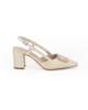 Immagine di MISS GLOBO - Slingback oro con accessorio sulla punta tacco 7cm con memory foam