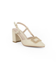 Immagine di MISS GLOBO - Slingback oro con accessorio sulla punta tacco 7cm con memory foam