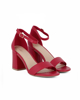 Immagine di MISS GLOBO - Sandalo donna rosso tacco 7,5cm sottopiede in VERA PELLE con memory foam