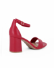 Immagine di MISS GLOBO - Sandalo donna rosso tacco 7,5cm sottopiede in VERA PELLE con memory foam