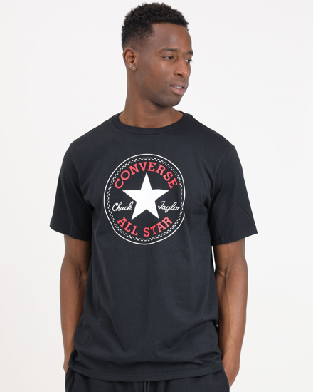 Globo E Commerce Calzature Abbigliamento Sport Intimo Accessori CONVERSE T SHIRT NERA DA UOMO CON LOGO CHUCK PATCH 10025459