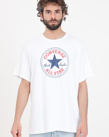 Globo E Commerce Calzature Abbigliamento Sport Intimo Accessori CONVERSE T SHIRT BIANCA DA UOMO CON LOGO CHUCK PATCH 10025459