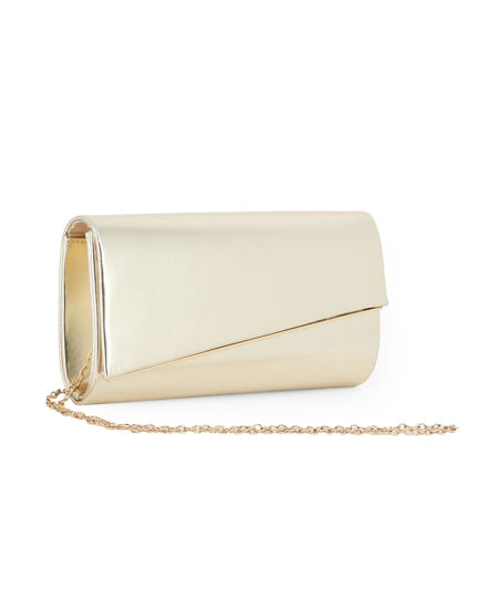 Immagine di MISS GLOBO - Pochette oro con patta taglio diagonale