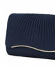 Immagine di MISS GLOBO - Pochette blu in raso con patta effetto onde