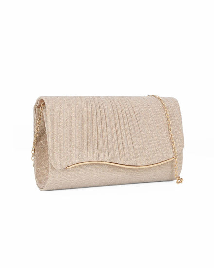 Immagine di MISS GLOBO - Pochette oro in lurex con patta effetto onde