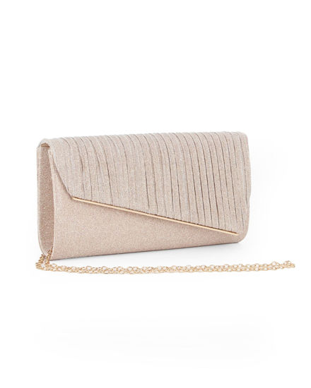 Immagine di MISS GLOBO - Pochette rosegold in lurex con patta effetto onde e taglio diagonale