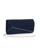 Immagine di MISS GLOBO - Pochette blu in raso con patta effetto onde e taglio diagonale