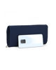 Immagine di MISS GLOBO - Pochette blu in raso con patta effetto onde e taglio diagonale