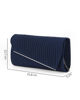 Immagine di MISS GLOBO - Pochette blu in raso con patta effetto onde e taglio diagonale