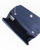 Immagine di MISS GLOBO - Pochette blu in raso con patta effetto onde e taglio diagonale