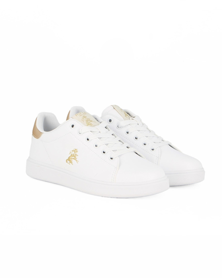 Immagine di RIFLE - Sneakers donna bianca con logo oro