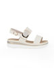 Immagine di MISS GLOBO - Sandalo panna con sottopiede in memory soft e fascia frontale con strappo, tacco 3,5CM