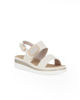 Immagine di MISS GLOBO - Sandalo panna con sottopiede in memory soft e fascia frontale con strappo, tacco 3,5CM