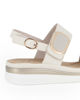 Immagine di MISS GLOBO - Sandalo panna con sottopiede in memory soft e fascia frontale con strappo, tacco 3,5CM