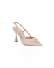 Immagine di GLOBO ROSA - Décolleté slingback nude con sottopiede in MEMORY FOAM e dettaglio cuore ricoperto di strass sulla punta, tacco 9,5CM