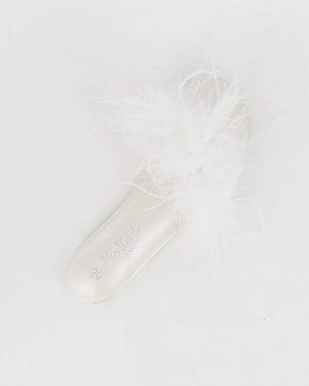 Immagine di MISS GLOBO SPOSA - Ciabatta bianca con piume e sottopiede in MEMORY FOAM