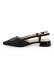 Immagine di MISS GLOBO - Ballerina slingback nera con accessorio sulla punta e sottopiede in MEMORY SOFT, tacco 2,5CM