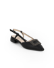 Immagine di MISS GLOBO - Ballerina slingback nera con accessorio sulla punta e sottopiede in MEMORY SOFT, tacco 2,5CM