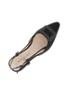 Immagine di MISS GLOBO - Ballerina slingback nera con accessorio sulla punta e sottopiede in MEMORY SOFT, tacco 2,5CM