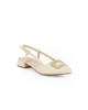 Immagine di MISS GLOBO - Ballerina slingback beige con accessorio sulla punta e sottopiede in MEMORY SOFT, tacco 2,5CM