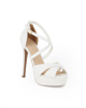 Immagine di MISS GLOBO - Pumps open toe bianco con incrocio davanti e sottopiede in MEMORY FOAM, tacco 13CM