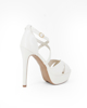 Immagine di MISS GLOBO - Pumps open toe bianco con incrocio davanti e sottopiede in MEMORY FOAM, tacco 13CM