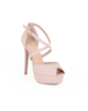 Immagine di MISS GLOBO - Pumps open toe nude con incrocio davanti e sottopiede in VERA PELLE memory foam, tacco 13CM