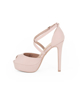 Immagine di MISS GLOBO - Pumps open toe nude con incrocio davanti e sottopiede in VERA PELLE memory foam, tacco 13CM