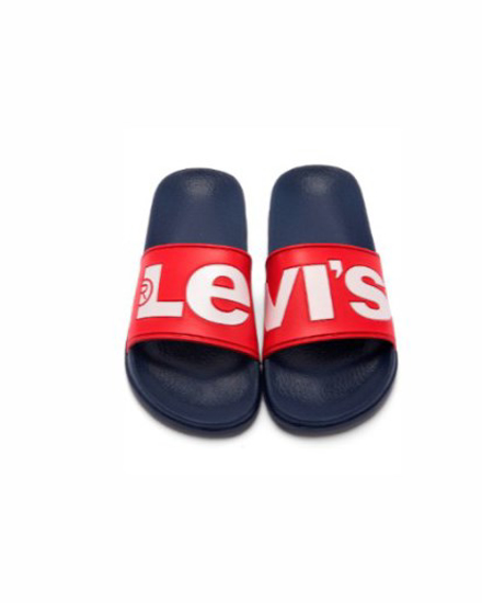 Immagine di LEVI'S - CIABATTA DA BAMBINO BLU CON FASCIA ROSSA, NUMERATA 28/35 - VPOL0189S