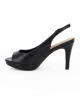 Immagine di MISS GLOBO - Pumps nero open toe con sottopiede in VERA PELLE, tacco 9,5CM