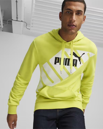 Immagine di PUMA - SWEAT CON CAPPUCCIO POWER GRAPHIC HD TR LIME DA UOMO - 678963-38