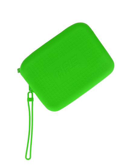 Immagine di RIFLE - Pochette in silicone verde con cerniera impermeabile