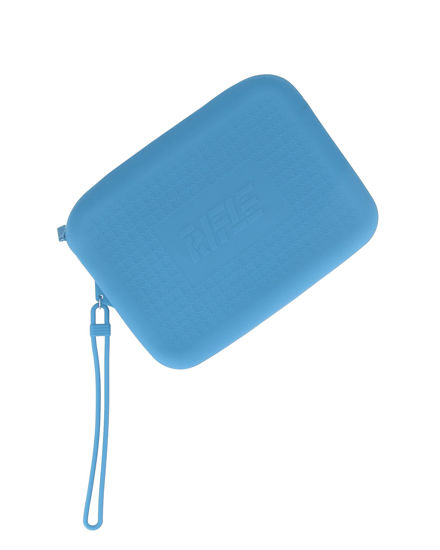 Immagine di RIFLE - Pochette in silicone celeste con cerniera impermeabile