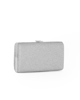 Immagine di DIVAS - Clutch argento glitterata con righe verticali e chiusura metallica