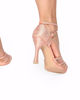 Immagine di GLOBODANCE - Scarpa da ballo champagne in raso con sottopiede in memory foam e strass, tacco 10CM