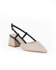 Immagine di MISS GLOBO - Slingback beige e nera con sottopiede in memory foam tacco 5CM