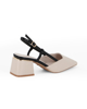 Immagine di MISS GLOBO - Slingback beige e nera con sottopiede in memory foam tacco 5CM